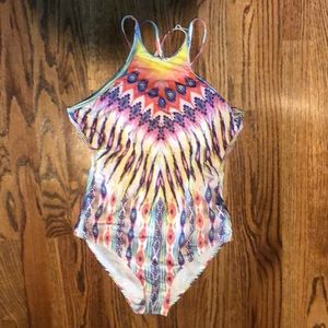 Multicolor one-piece bathing suit